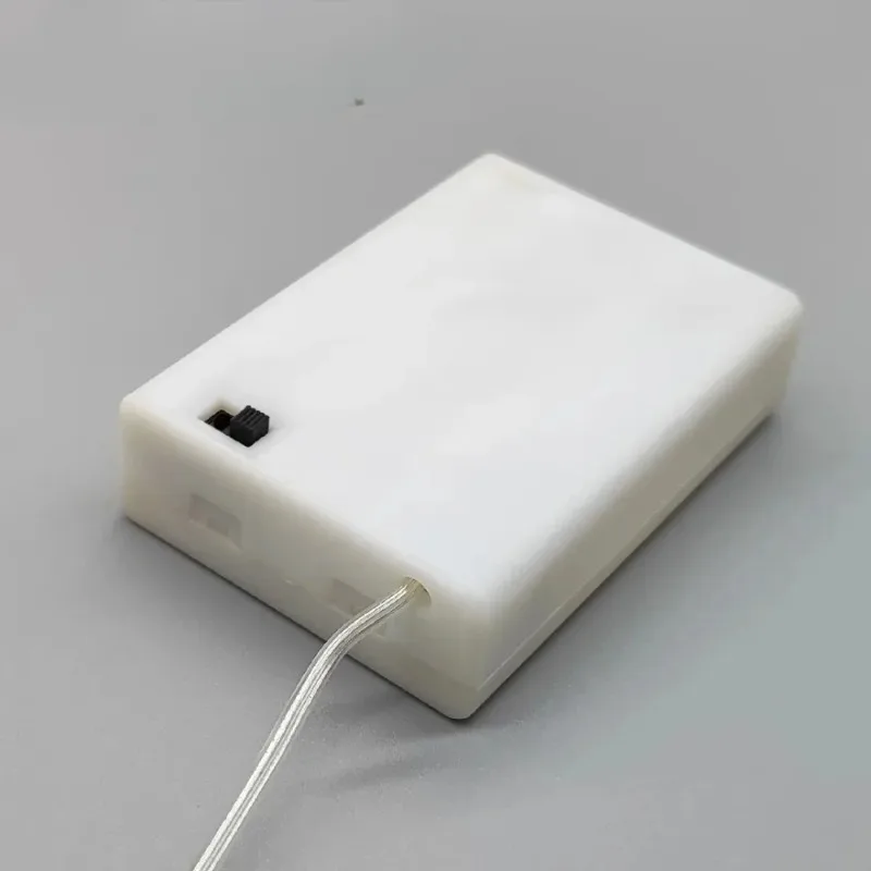 

AA battery Case 3 Slot Series Connection AA Battery Holder With Cover And Top Switch With USB/Line AA Battery Box Milky White