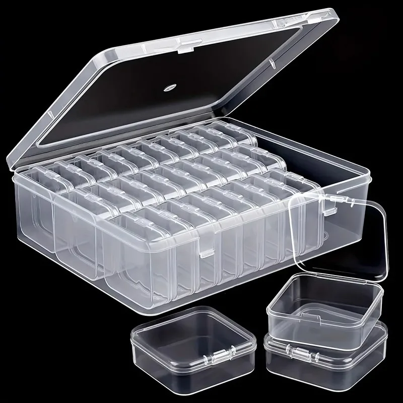 

30 Comp DIY Diamond Painting Organizer Box - Large Case w/ Removable Small Boxes for Nail Art, Rhinestones & Embroidery