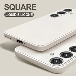 S26 S25 Ultra Case Square Liquid Silicone Phone Cases For Samsung Galaxy S26 S25 S24 S 25 S23 S22 Ultra Plus Case Soft TPU Cover