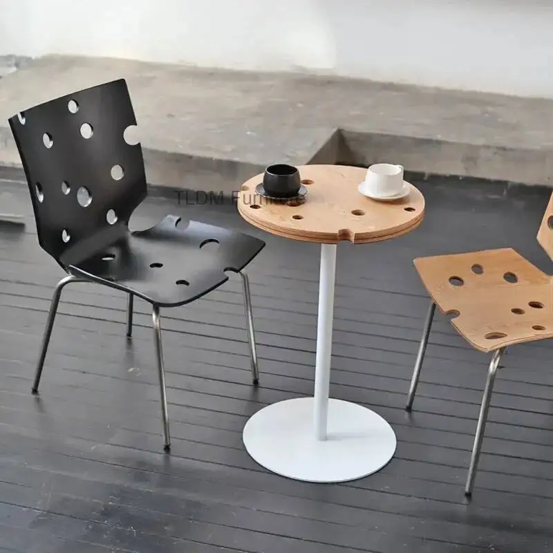 Hotspot Cheese Curve Chair & Round BnB Table Set, Viral Dessert Cafe Aesthetic, Dinning Room Table and Chairs Set Cafe Table