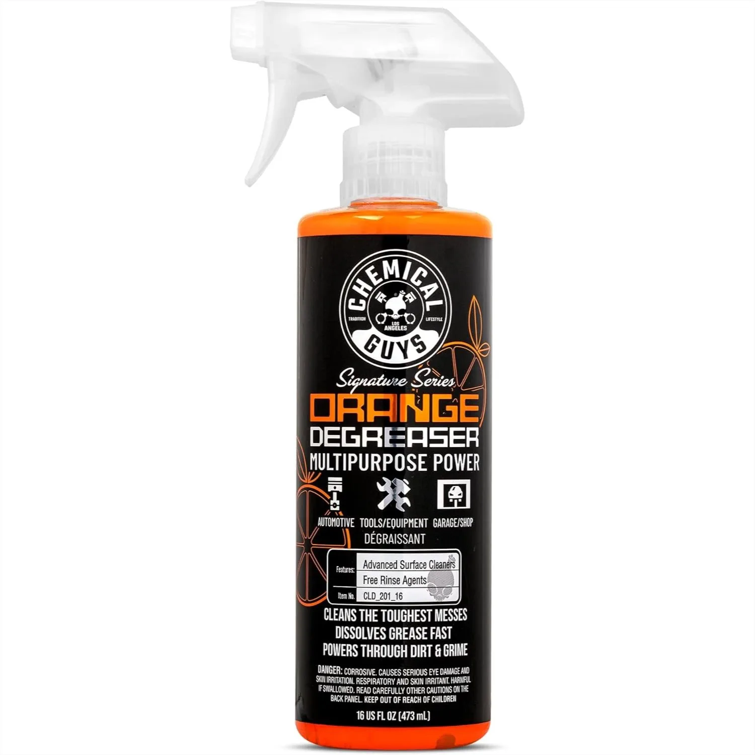 

Heavy Duty Orange Degreaser Spray for Engines, Tires, Tools - Professional Strength Cleaner Breaks Down Grease & Oil, 16 oz