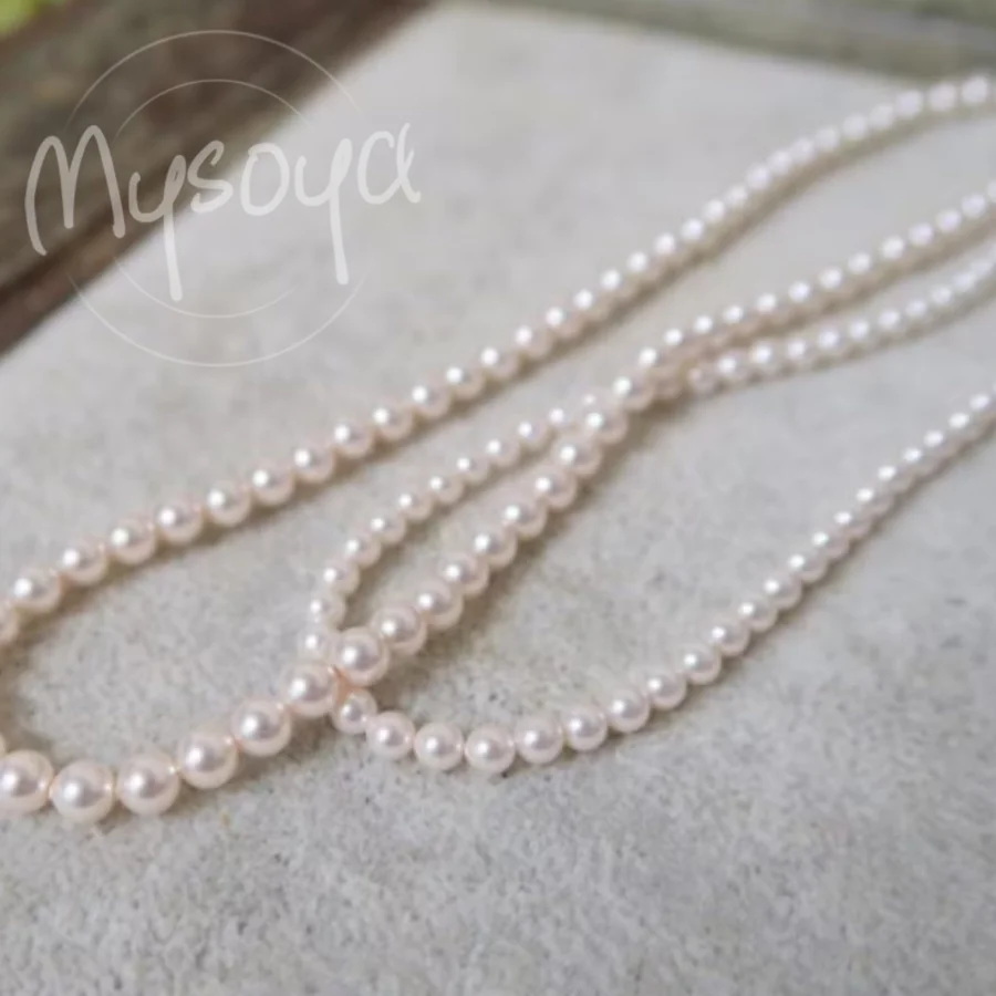 

MYSOYA White Freshwater Pearl Necklace 5-6mm with Gift Box Gift for Him/ Her Suitable for Birthday/ Wedding/ Anniversary