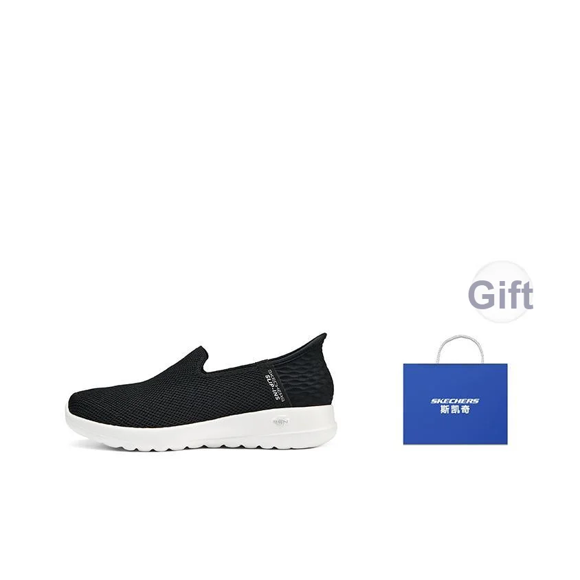 Skechers Abrasion Resistant Breathable Low top Walking Shoes Women's Black White view 5