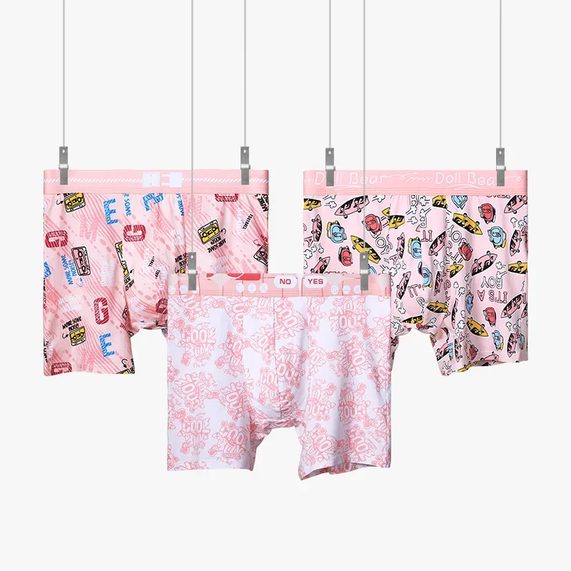 قطعتان من شورتات الملاكم الرجالية المصنوعة من القطن الخالص المضادة للبكتيريا. هم أنماط مطبوعة مخصصة ومريحة ومسامية ومميزة #5