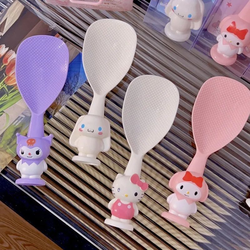 Cinnamoroll Hello Kitty Anime Kawaii Sanrio Cucchiaio di riso Simpatico cartone animato My Melody Fornello di riso in plastica Stoviglie per la casa Regali Giocattoli