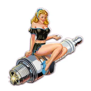 Suministro creativo de suministro de suministro para ciclistas de ciclistas solo pegatinas retro de autos portátiles portátiles de carro decoración del casco decal oem kk13cm 10 mejores calcomanías de chicas de ventas - №9