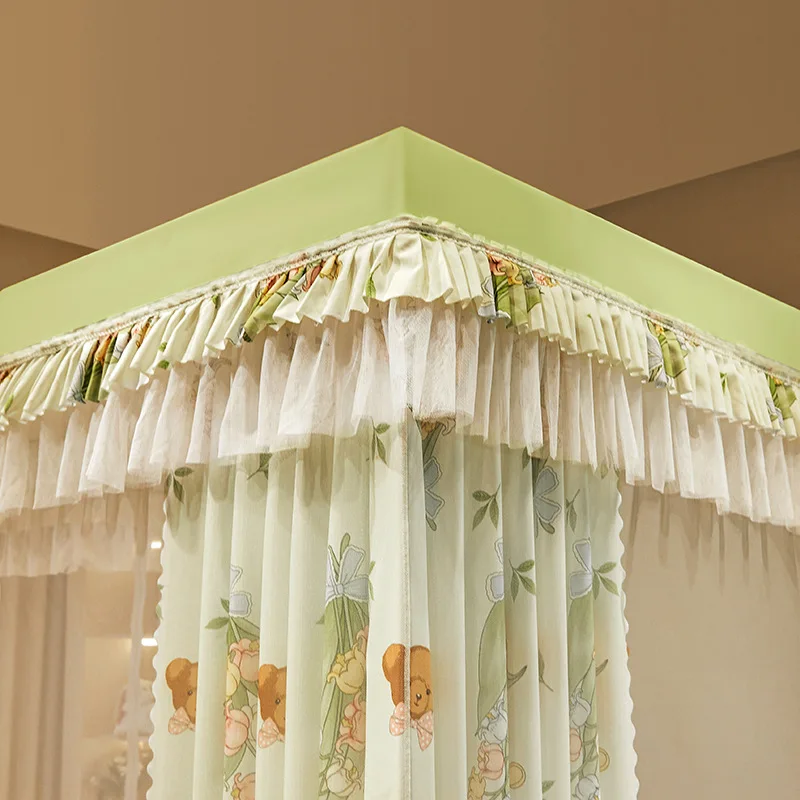 New Design 2 Layer Mosquito Net Large Space Dust Baby Anti-drop Bracket Encryption Bed Canopy Curtains 1.7M Height