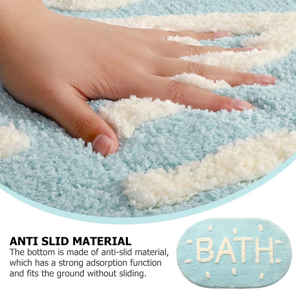 

1Pcs Blue Toilet Floor Mat Home Entrance Cushion Multi-Purpose Non-Slip Water Absorption Easy Clean Bathroom Mat