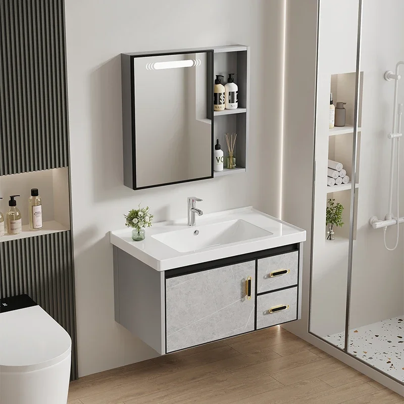 Package installation space aluminum bathroom wash combination basin integrated basin ceramic  table pool