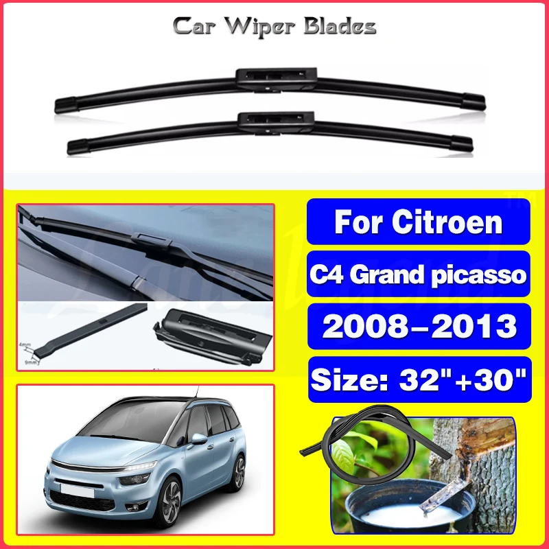 

Car Wiper Blade For Citroen C4 Grand picasso 2008-2013 32"+ 30" Windshield Windscreen Clean Naturl Rubber Car Wipers Accessories