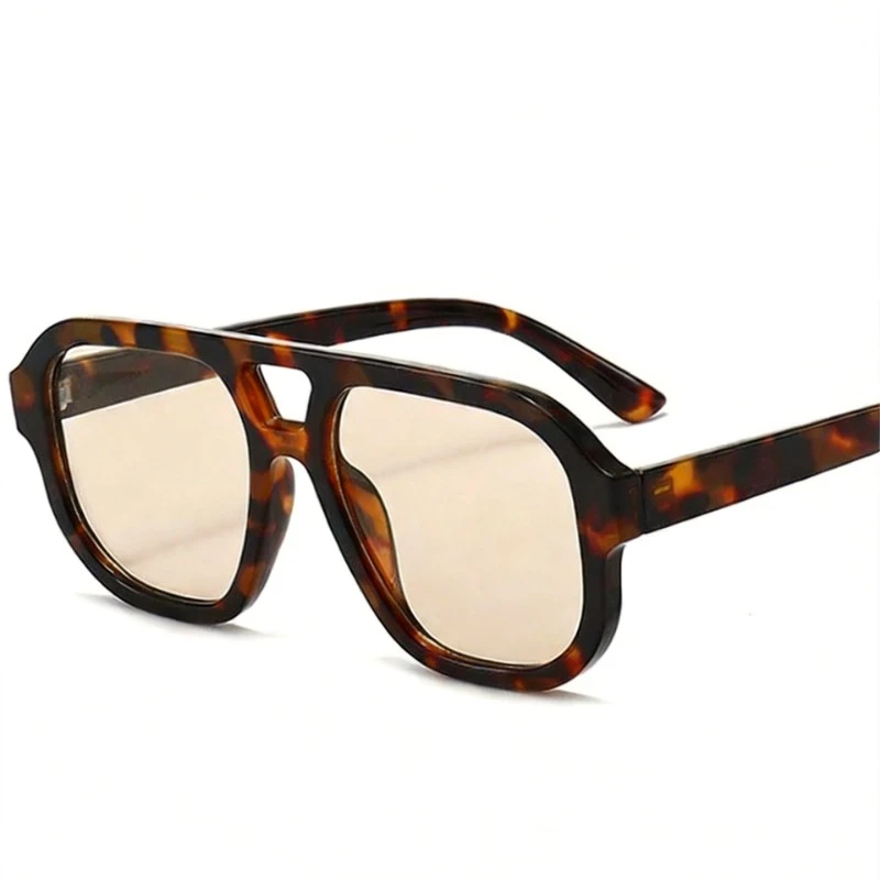 New Double Bridges Square Women Fashion Leopard Sunglasses S