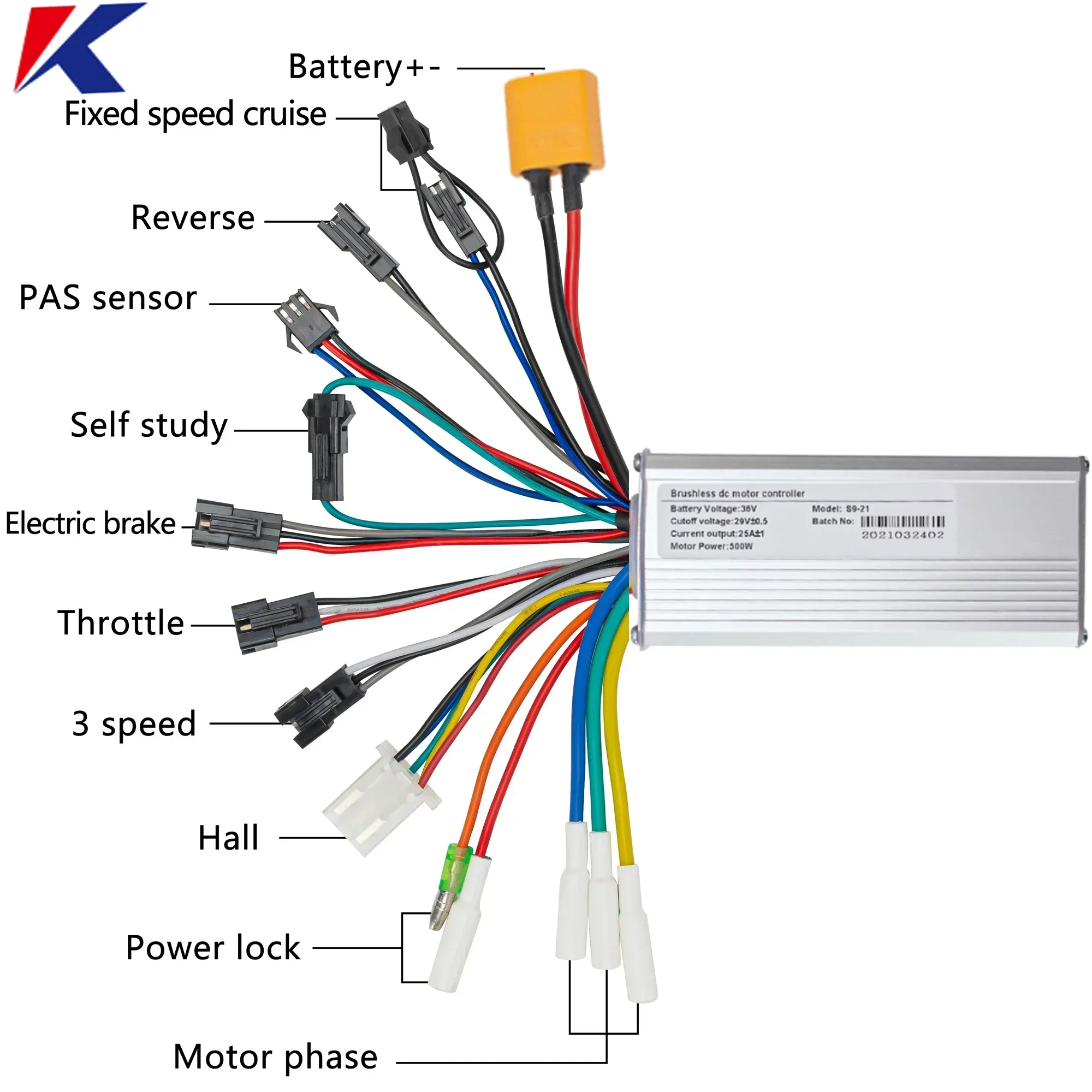 Bicicleta Electric Brushless Controller 25A 36V 48V 500W 350W Electric Scooter BLDC Controller For Scooter Bicycle Accessories