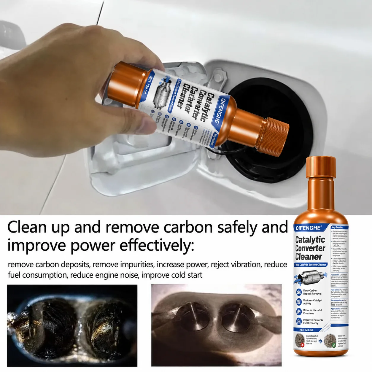2025 New Car Catalytic Converter & Fuel System Cleaner – Easy to Clean, Powerful Engine Carbon Remover, Restores Power, 350ml