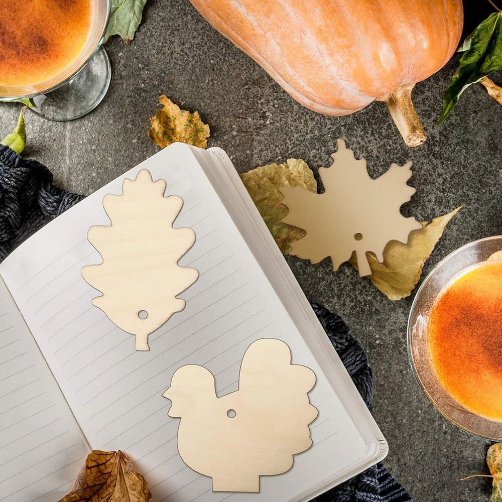 30 teile/satz Unvollendete Holz Ahorn Blätter Kürbis Eichhörnchen Ausschnitte Leere Holz Ornamente Thanksgiving Liefert für DIY Hängen – Detail 7