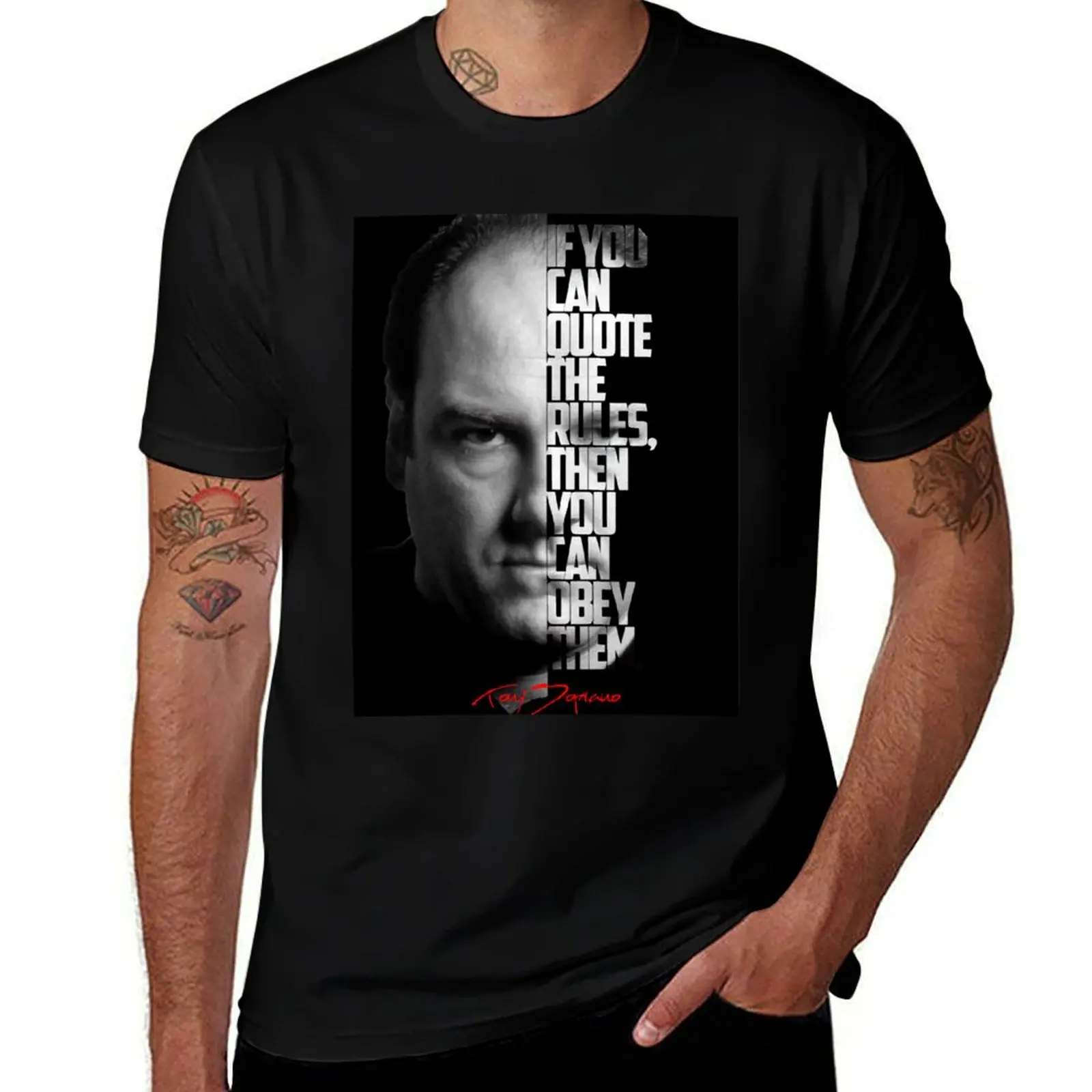 

Black and white Tony Soprano The Sopranos Tv Show quote. T-Shirt anime vintage t shirts Short sleeve tee men