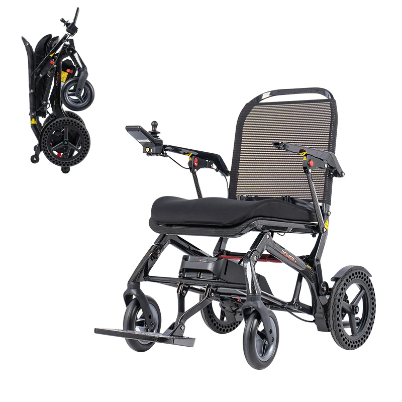 

Ultra Light Power Assisted Manual Folding Motorized Travelling Air Plane Electric Wheelchair
