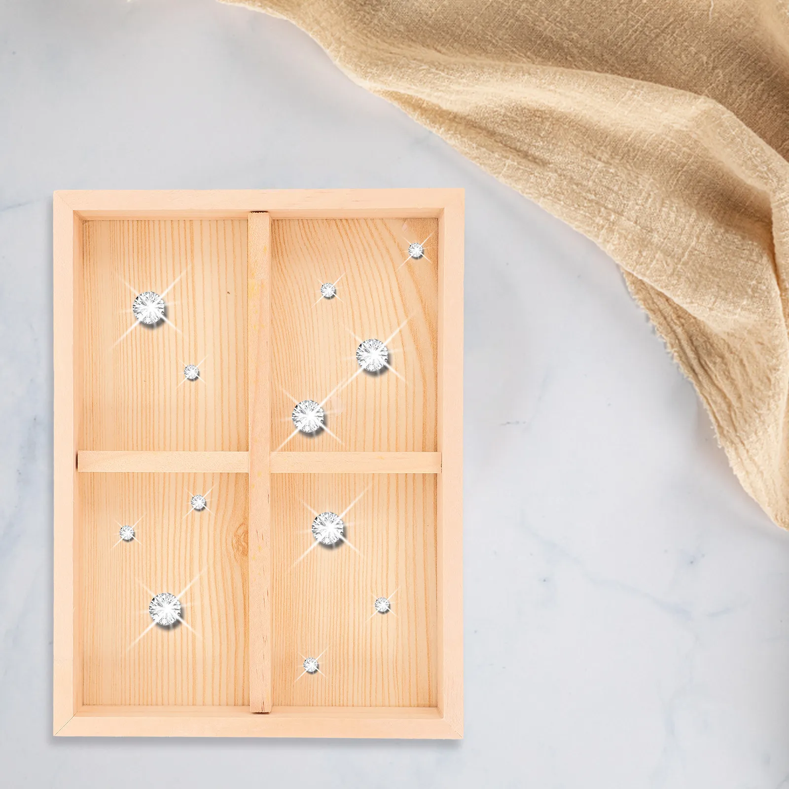 

Wood Jewelry Tray Retro Trinket Compartment Storage for Rings Bracelets Necklaces Makeup Dresser Organizer Jewelry Display Tray
