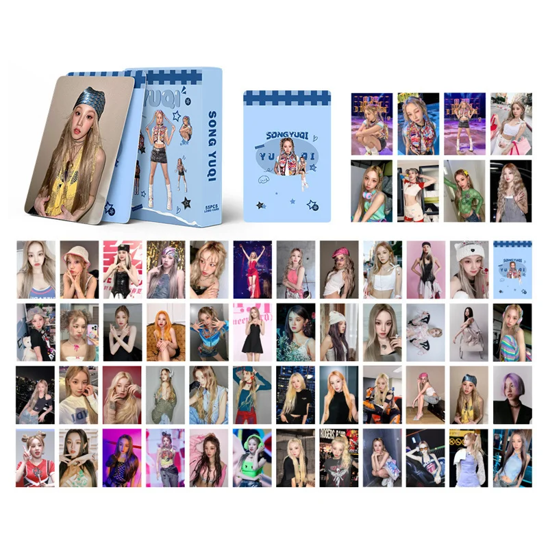 Imagem -02 - Canção Yuqi Único Álbum Pequeno Cartão Lomo Gidle Girl Child Imprimir Cartão de Foto Kpopmiyeon Mini 55 Pcs por Conjunto Gi-dle