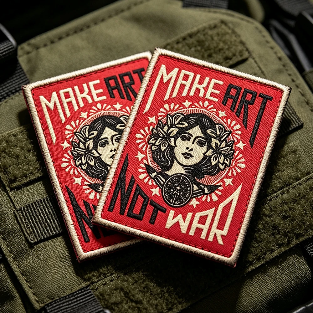 Vintage Slogan Printing Patch Hook and Loop Badge Retro Art Pattern Patches for Backpack Jacket Hat Clothing DIY Decoration