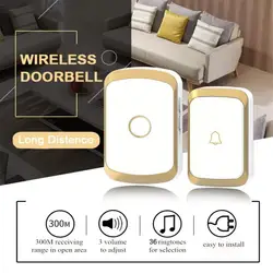 Wireless Doorbell Us Eu Uk Plug 433mhz Cordless Chimes Home 300m Range Home Appliance Smart Home Intelligent Door Bell Wireless