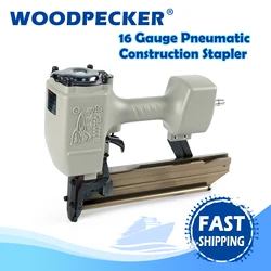 WOODPECKER N851 16 Gauge Pneumatic Construction Stapler Industrial Pneumatic Staple Gun Power Staple Gun for Woodworking