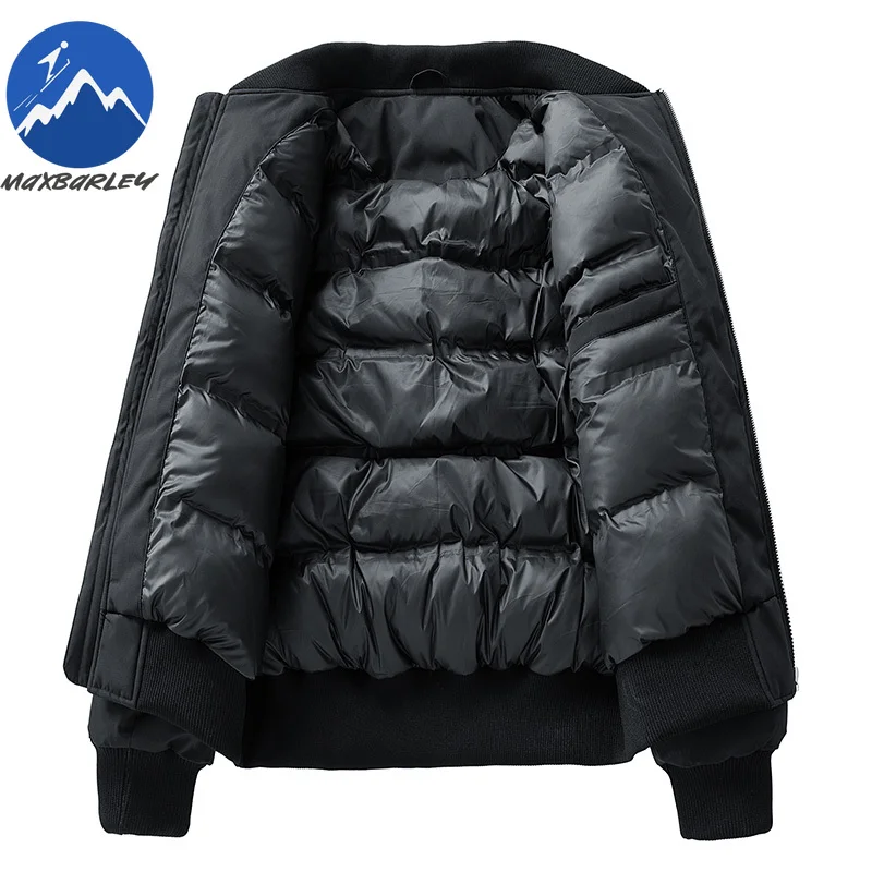 ブランドメンズパッド入りジャケット快適な韓国スタイル軽量コットンコートクラシック野球襟厚く暖かい冬のライディングジャケット