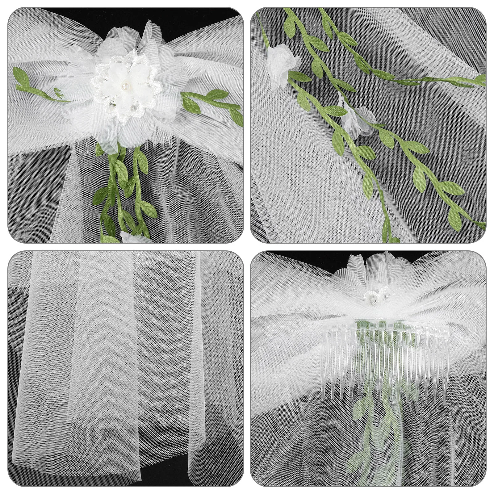 

White Bow Bridal Veil Delicate Netting Wedding Hair Accessories Large Bow Veil for Bride Ceremony White Veils for Brides