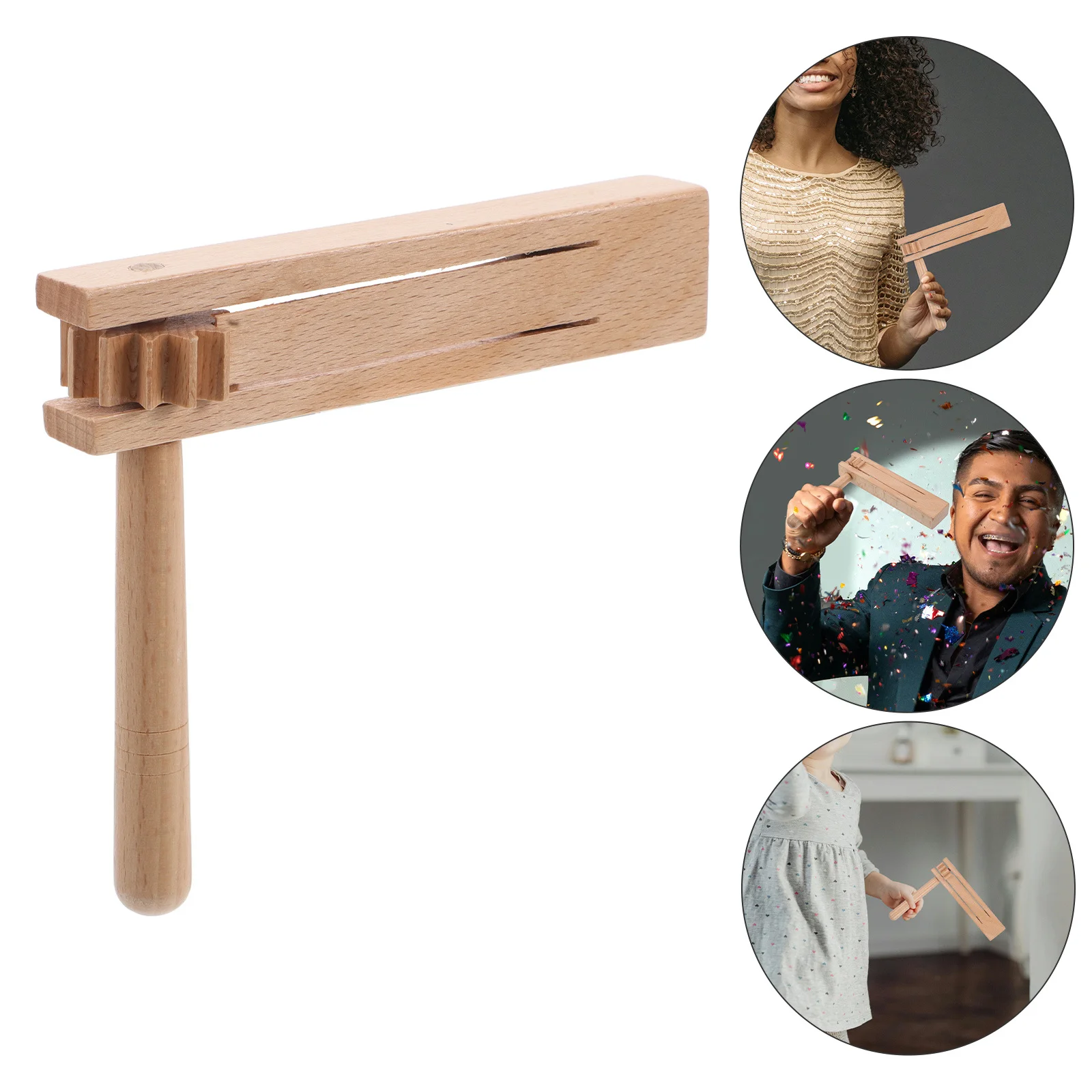 

Handheld Ratchet Wood Traditional , Portable Wooden Percussion Instrument For Adults, Party Sports Celebration