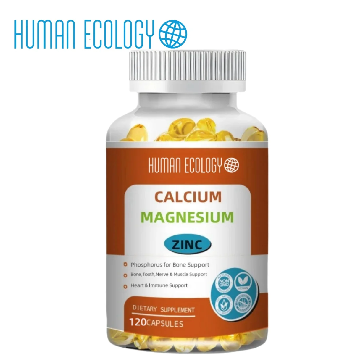 3-IN-1 Calcium Magnesium&Zinc Capsule Vitamin D3 Bones&Teeth Daily Easily Absorbed Minerals Supplement Dietary Fitness