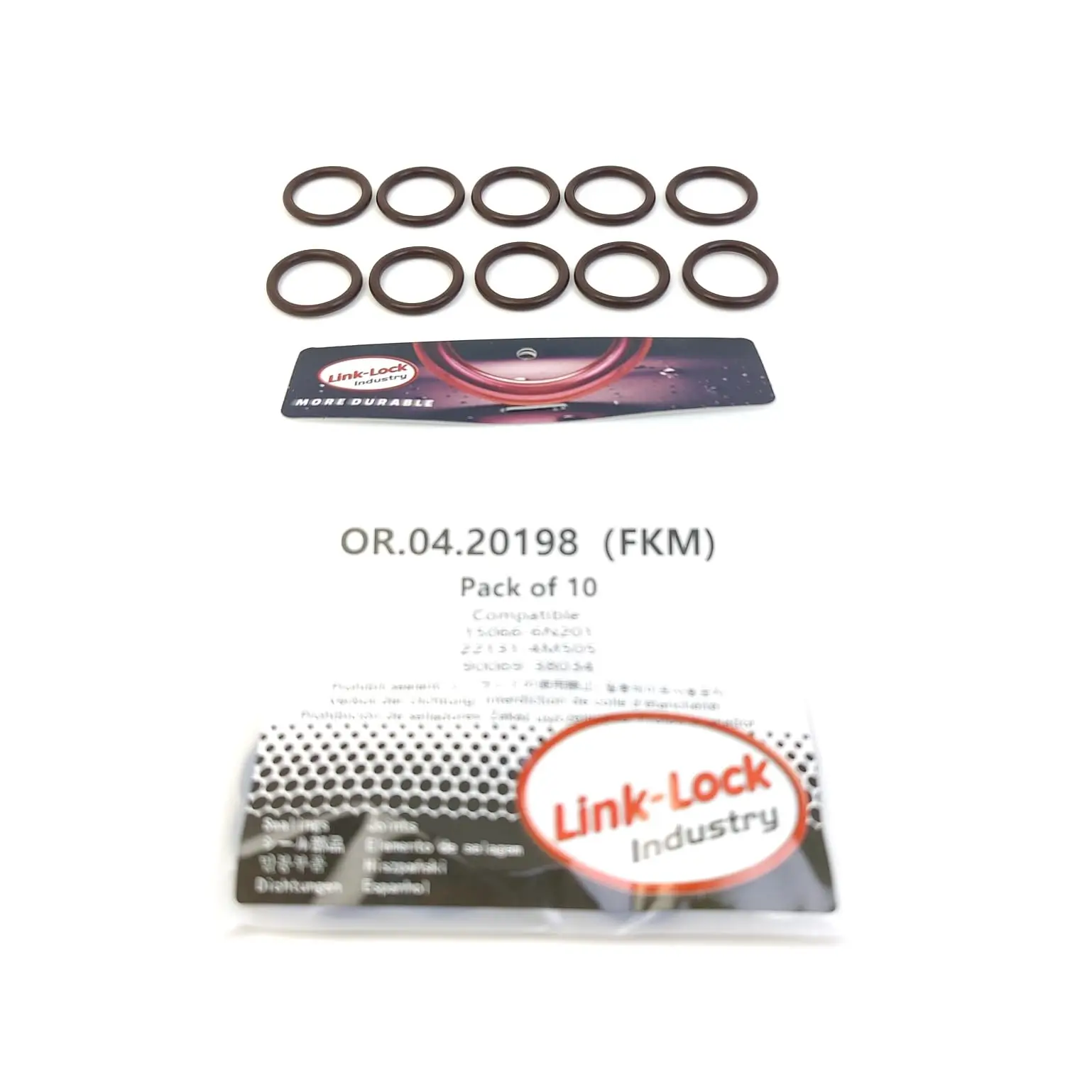 

LINK-LOCK 10PCS OR.04.20198 FKM Viton Sealing O-Ring Kit of Engine Crankshaft Position Sensor 15066-6N201 22131-4M505 90069-3803