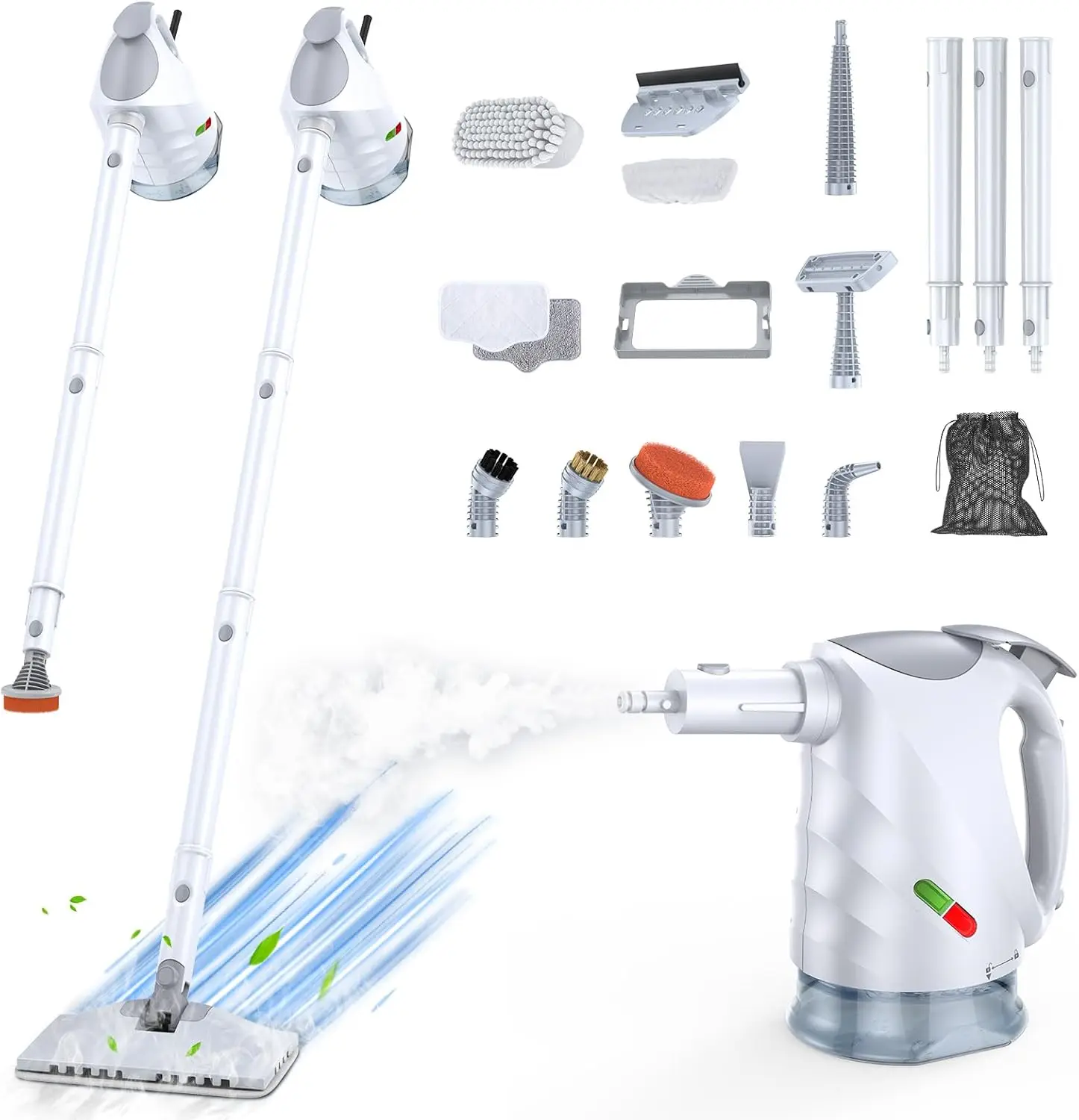 

10-in-1 Steam Cleaner & Mop, 320ml Tank, Fast Heating, Portable for Kitchen Floor Tiles Car