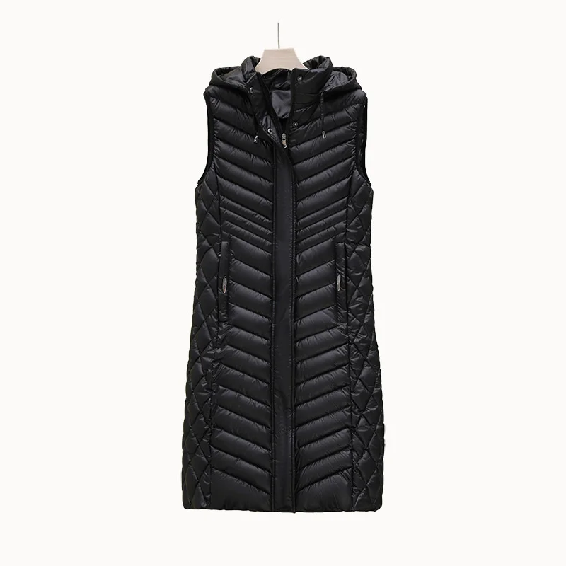 Ultra Light Slim Down Cotton Vest Coat Women Autumn Winter Hooded Thin Jacket Windproof Female Waistcoat Sleeveless Jacket Tops