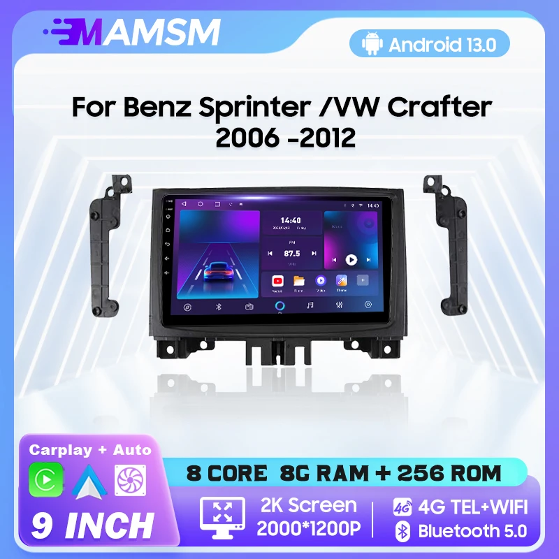 MAMSM 2K Android 13 Car Radio For Benz Sprinter VW Crafter 2006-2012 Multimedia Video Player Navigation GPS Carplay Autoradio