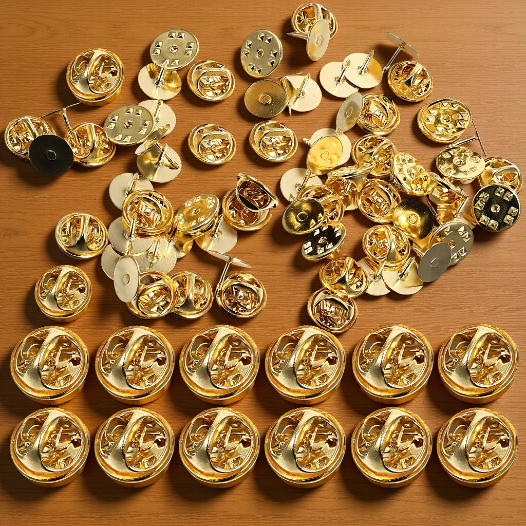 

50 комплектов булавок, медные булавки для лацканов, иглы, безопасный клатч для броши, значок, эмаль, ювелирные изделия своими руками, аксессуары для рукоделия, запасные части