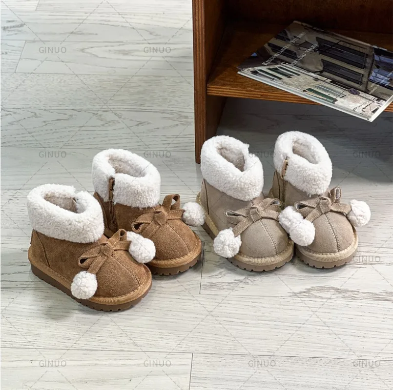 Zapatos casuales de moda para niños, botas de nieve de algodón para niñas y niños, botas cálidas para niños, zapatos de algodón para invierno, zapatillas de deporte