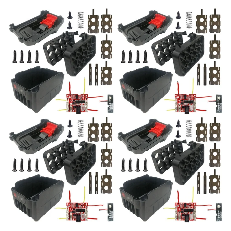 

4X Li-Ion Battery Case Circuit Board PCB For Lomvum Zhipu Hongsong Jingmi No Makita 18V Lithium Battery, 15 Hole