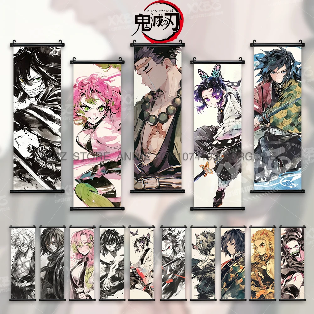 

Demon Slayer Scrolls Pictures Kamado Tanjirou Hanging Paintings Tomioka Giyuu Home Decorative Kochou Shinobu Canvas Posters Gift