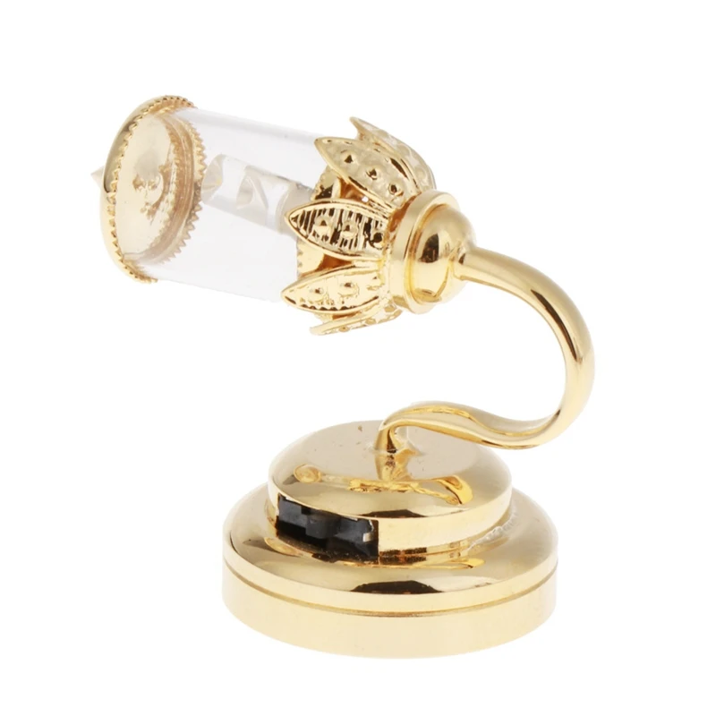 

1/12 Dollhouse Miniature LED Wall Sconce Battery Operated With ON/OFF Switch And Lamp Shade For Dollhouse Decor Light