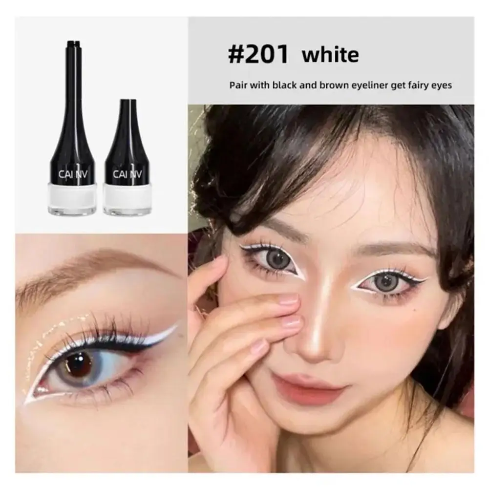Matte Black Eyeliner Liquid Pen Lying Silkworm Pencil Brighten Corners of Eyes Ultra-thin Waterproof Pigment Cosplay Eyeshadow
