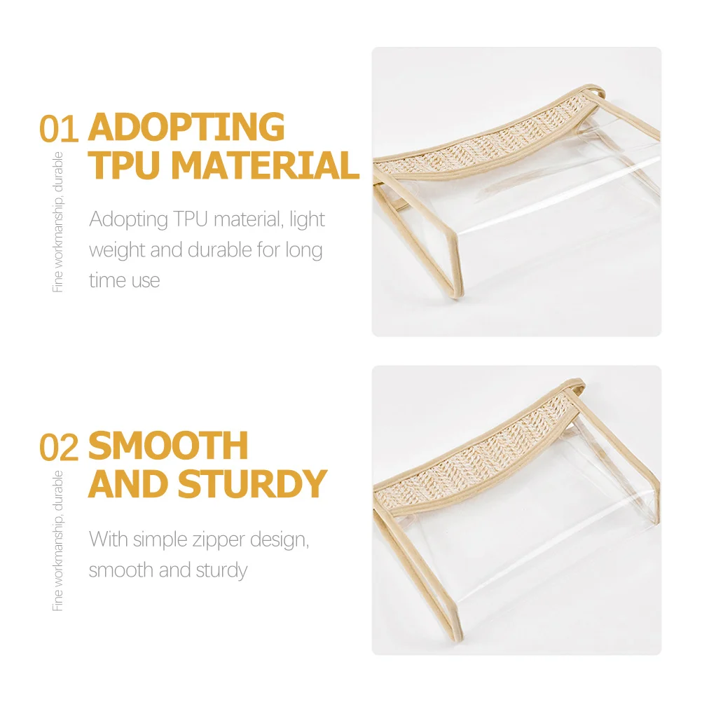

2Pcs Waterproof Storage Bags Clear Makeup Organizer Zipper Travel Toiletry Pouch Practical Storage Bag
