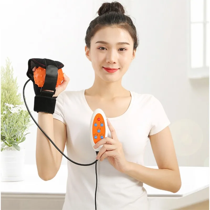 Hand rehabilitation training equipment stroke hemiplegia Electric hot compress massage ball home five-finger split fingerboard