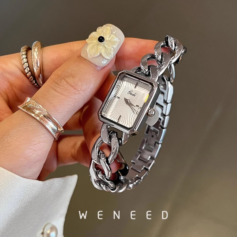 2025 New Simple Fashion Luxury Gold Small Dial Ladies Watch Steel Belt Quartz Watch Birthday Gift