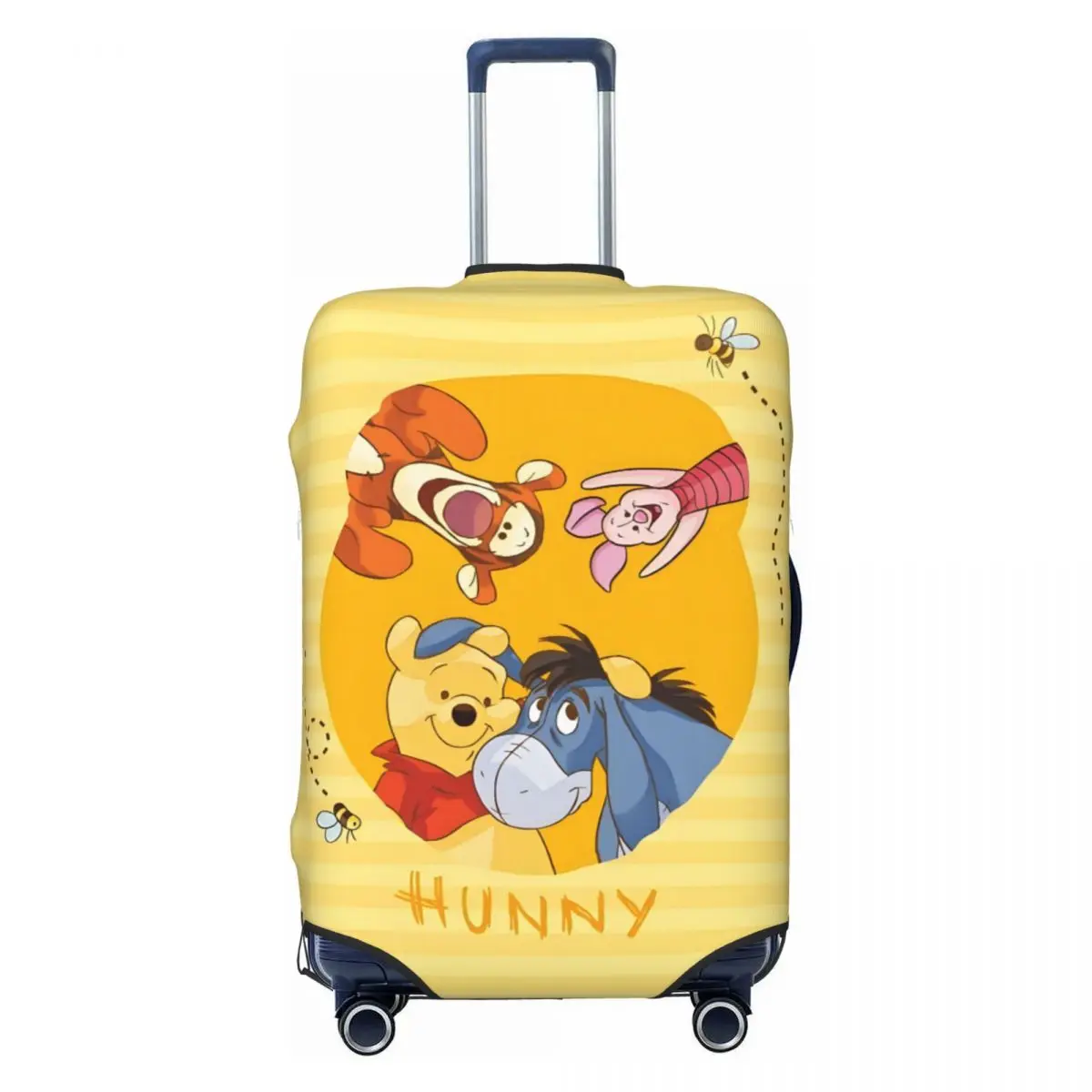 

Custom Fashion Winnie Pooh Kawaii Cartoon Luggage Cover Protector Washable Yellow Bear Pattern Travel Suitcase Covers