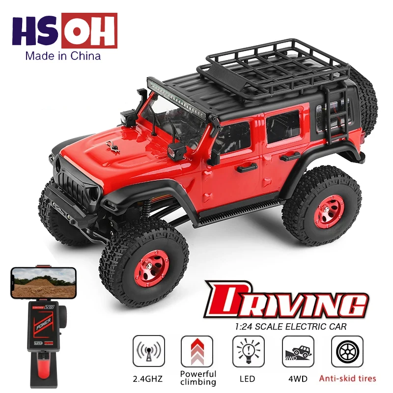 

Wltoys 2428 1:24 4WD Mini RC Car With LED Lights 2.4G Off-Road Electric Crawler Vehicle Remote Control Truck Toy for Children