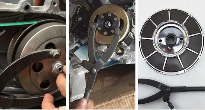 3PCS Universal Motorcycle Wrench Moped Scooter Y Flywheel Variator Clutch Remove Holder Caliper Repair Puller Tool TB152