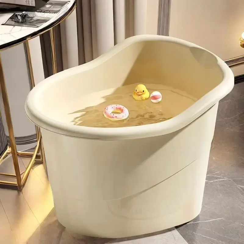 Household children's bath bucket Large super thick baby bath bucket Thickened drain hole