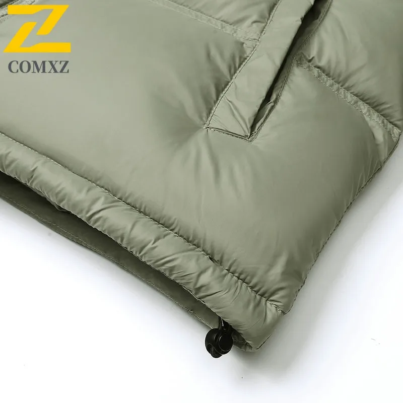 COMXZ Men Parker Coat Trendy Brand Ski Street Warm Windproof Casual Travel Cotton Padded Jacket Windproof Snow Puffer Jackets