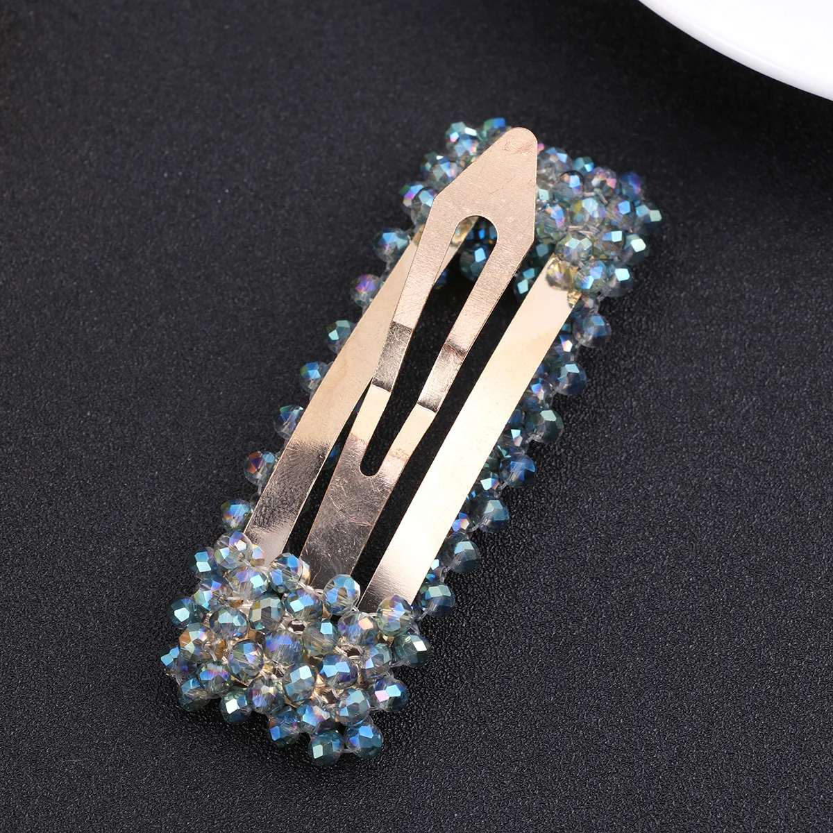 

1pc Crystal Hair Clip Grey Hollow Rhinestone Beads Barrettes For Women Girls Elegant Hair Accessories Decorative Pins