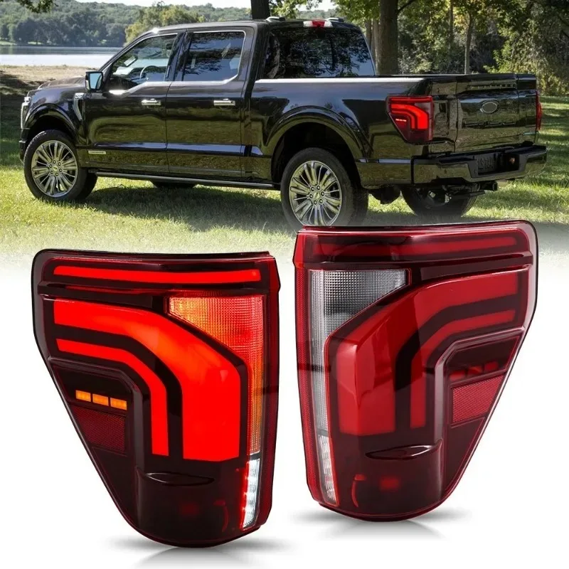 

Для Ford F150 2021-2025 светодиодные задние фонари пара последовательных задних фонарей комплект прозрачных линз