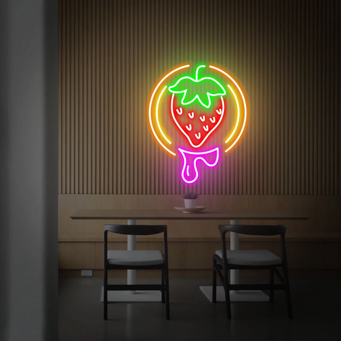 

Strawberry Neon Sign Fruit Custom Restaurant Kitchen Baby Kids Bedroom Living Room Shop Holiday Halloween Sign